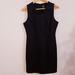GAP Women Dress Size 4 Black Wool Blend Sleeveless Sheath Lined Back Zip Classic